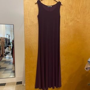 Gorgeous Sympli eggplant long maxi length tank swing dress Jersey Knit size 6